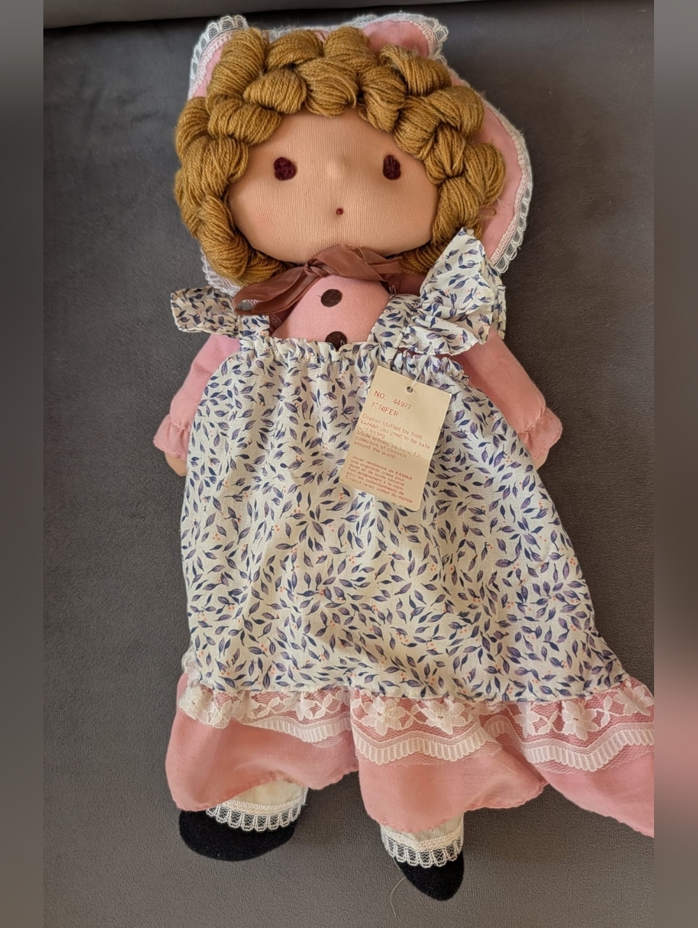 Vintage Kamar Original Hand Made Rag Doll "Jenifer" #44977 - NWT - Cottagecore - Picture 4 of 7